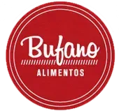 Logotipo circular rojo con la inscripción “Bufano Alimentos” en texto blanco.