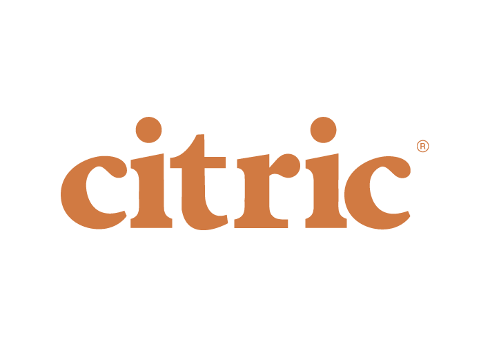 Logotipo con la palabra "cítrico" en color naranja sobre fondo blanco.