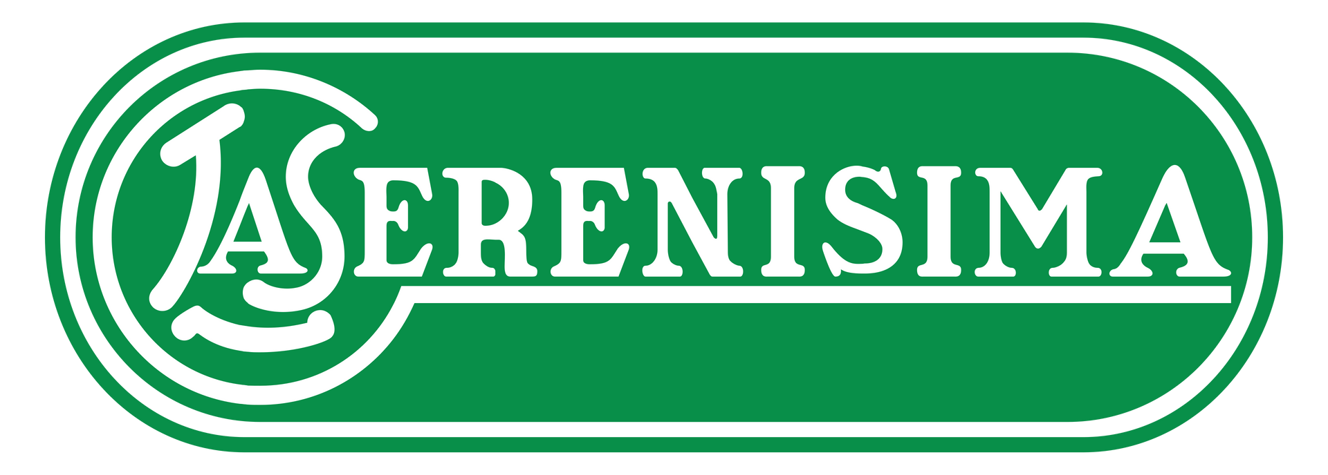 Logotipo verde de Jaserenisima en letra blanca dentro de un borde rectangular redondeado.