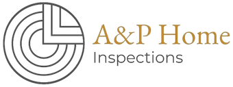 A&P Home Inspections logo with circular gray icon and gold and gray text
