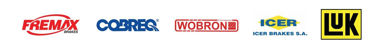 Logotipos de varios fabricantes de piezas de automóvil.