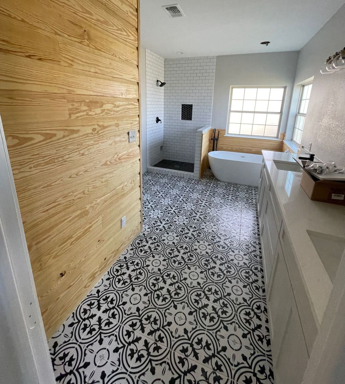 stylish bathroom remodel by pro roofing and construction