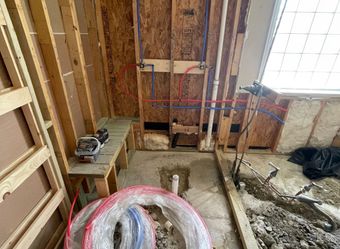 bathroom remodel with pro roofing and construction