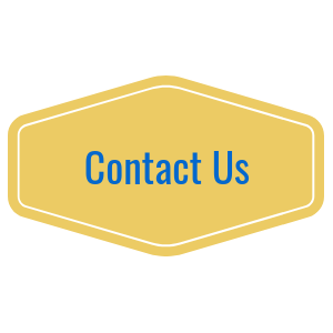 Yellow hexagon button with white border, blue text reads 