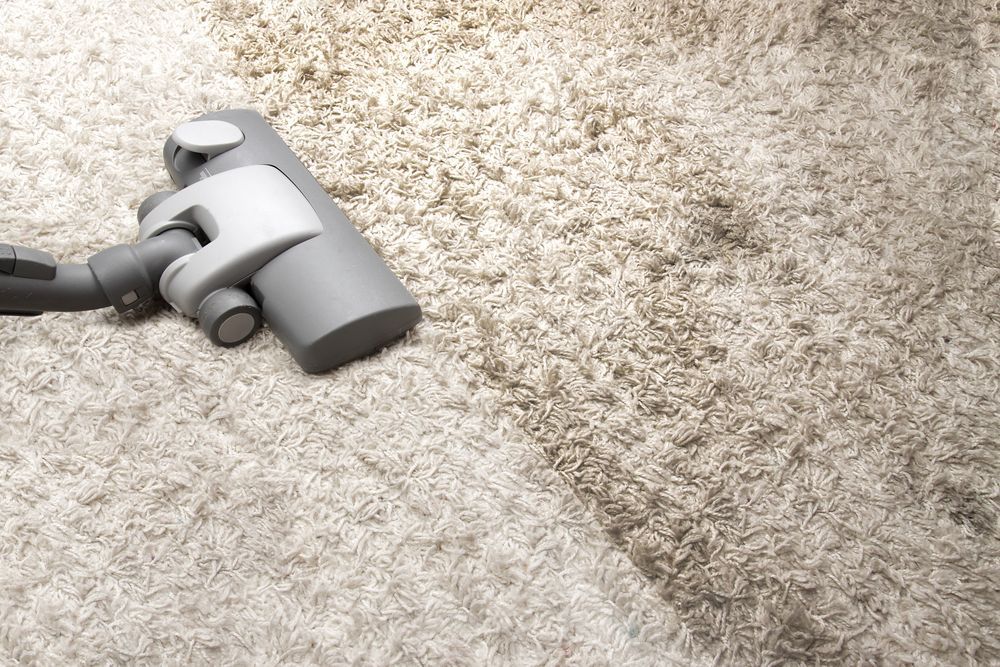 A Vacuum Cleaner is Being Used to Clean a Carpet — Dynamic Services in Gladstone, QLD