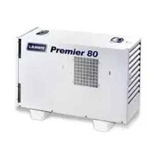 White Lennox Premier 80 HVAC unit with vents and side grille, shown on a plain background