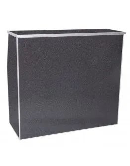 Black rectangular box with a gray top and left edge on a white background