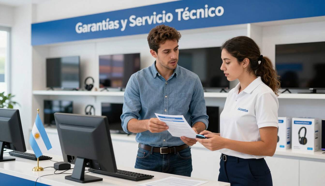 Mostrador de atención al cliente con dos empleados revisando documentos.