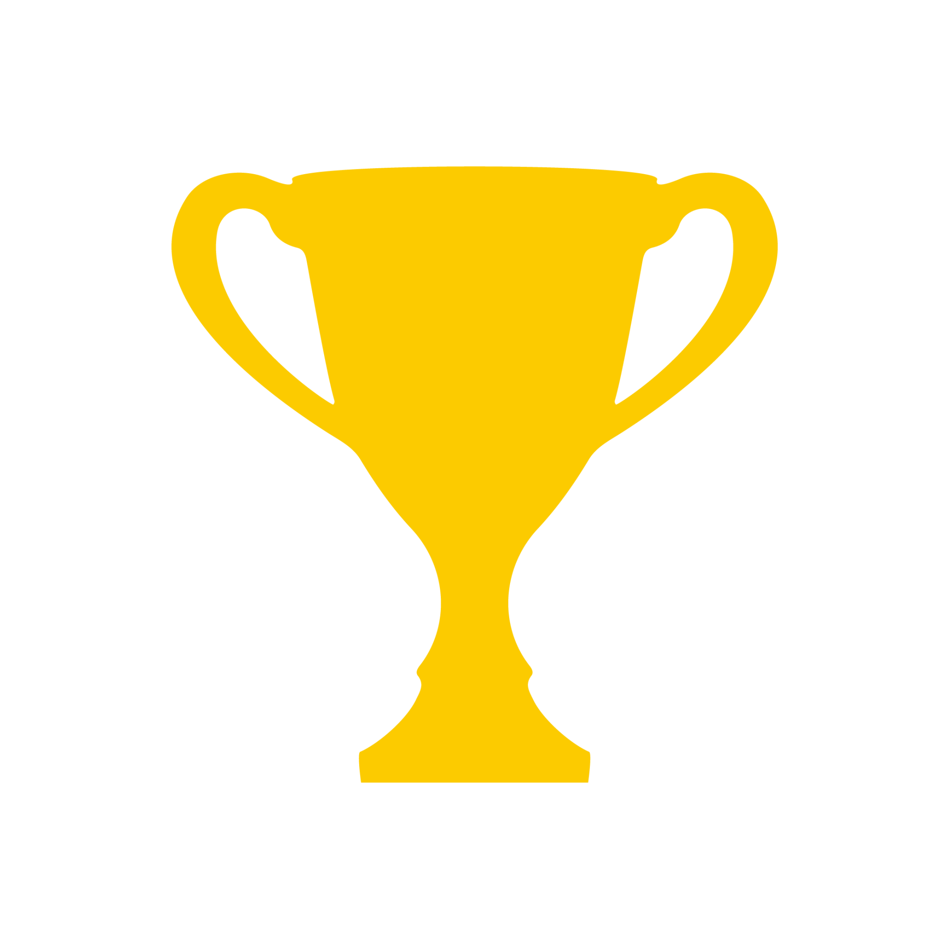 Yellow trophy icon on a white background