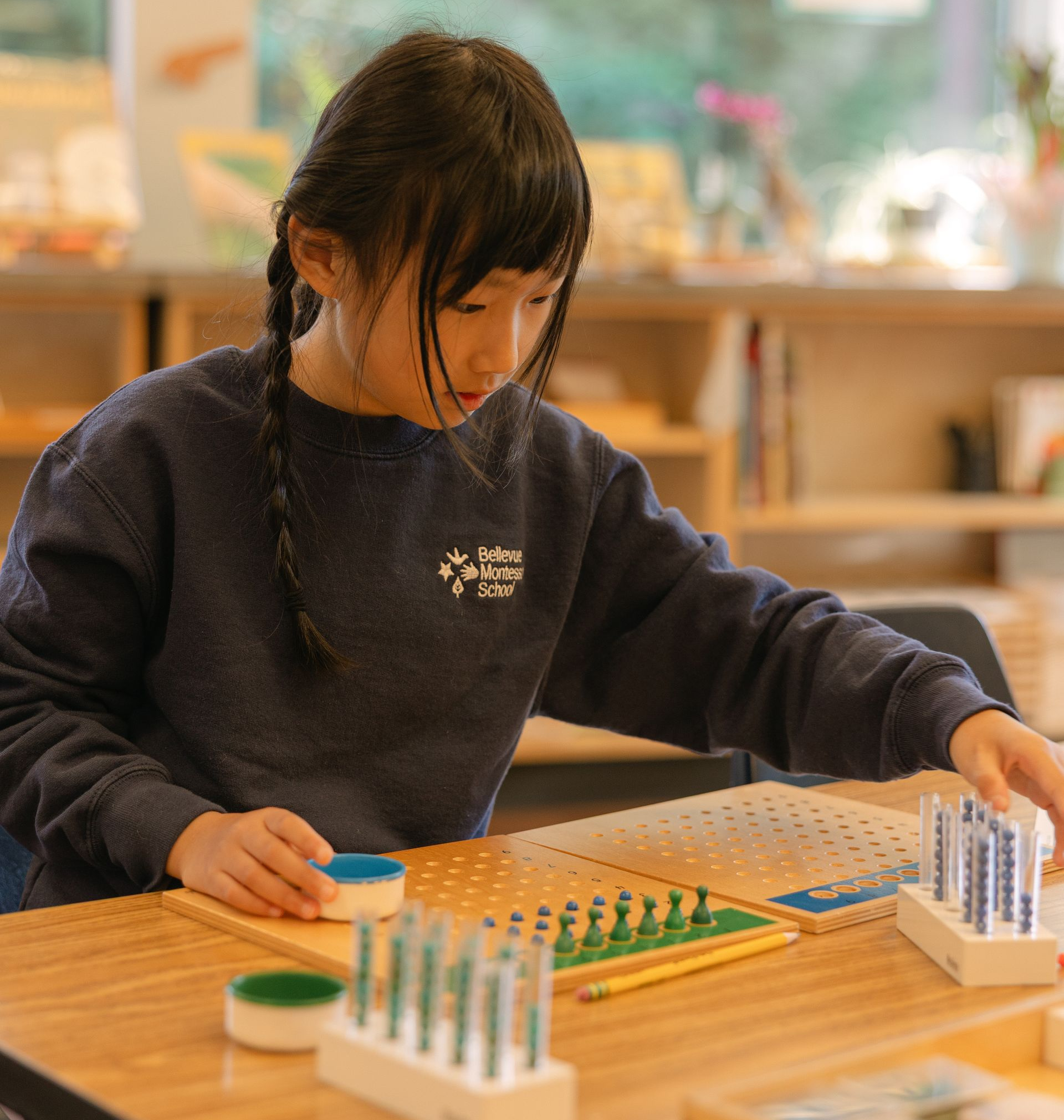 Montessori child working on cultural studies