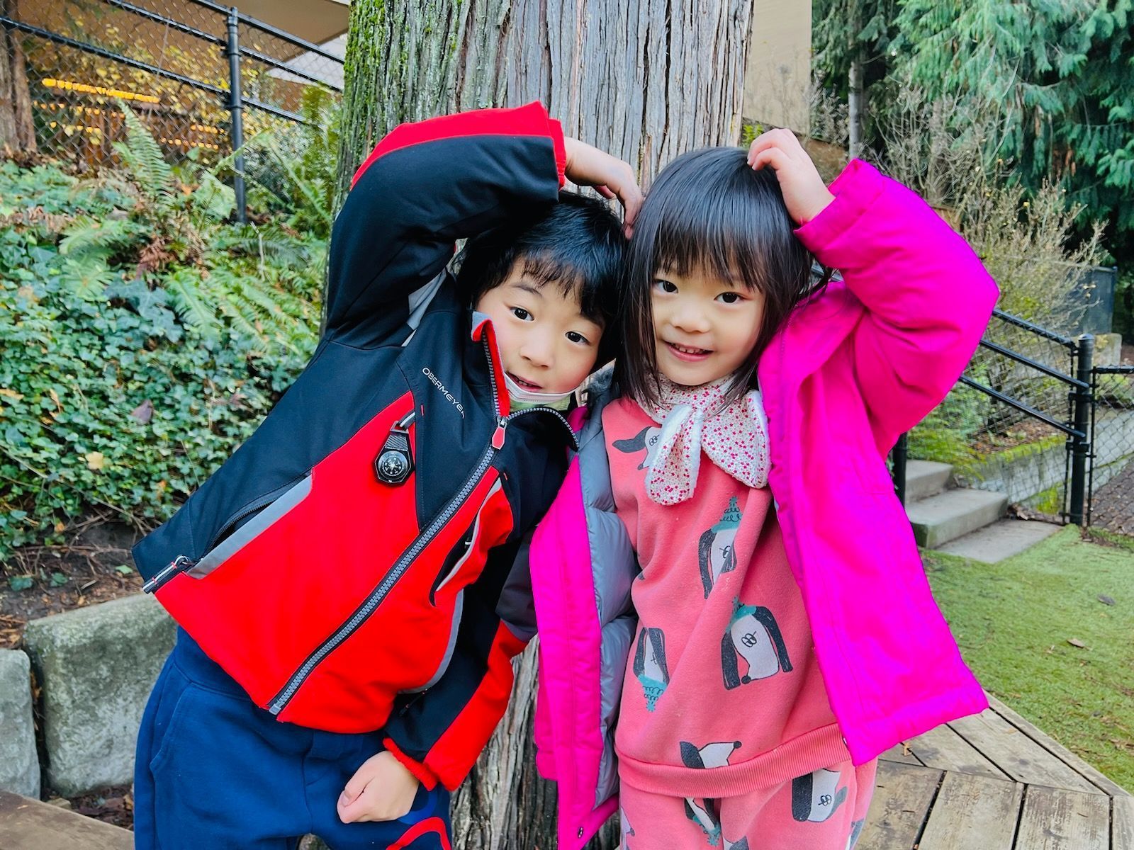 Montessori children outdoors