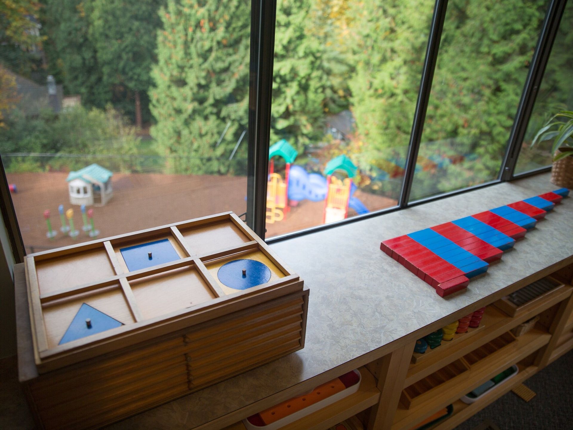 Bellevue Montessori School's playground view