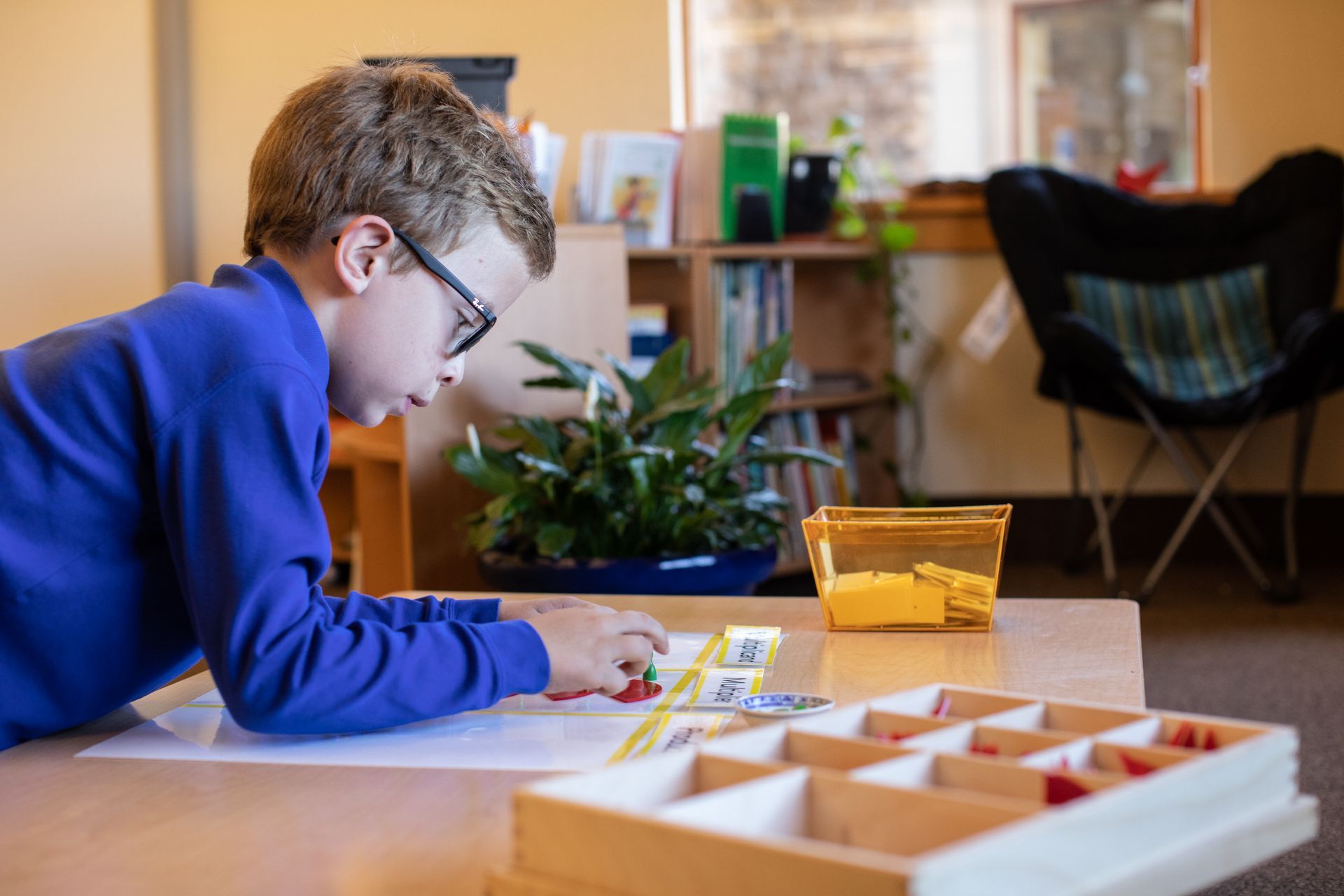 Child working in the classsroom