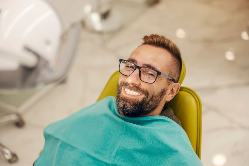 Man getting dental exam