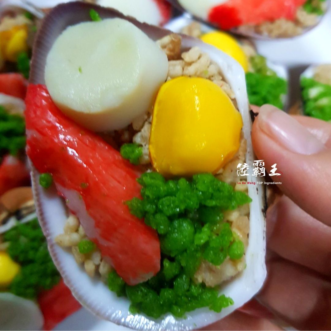 干貝風米糕  干貝海鮮米糕 附貝殼容器 10入 年菜／油飯  【陸霸王】