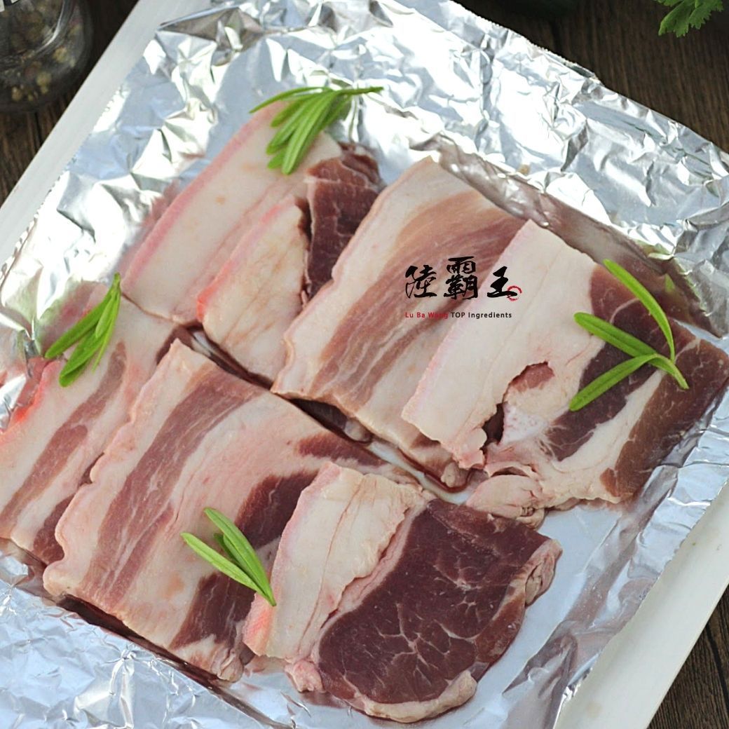新鮮五花三層肉_ 500公克 包肉粽 家常滷肉 氣炸 可代切【陸霸王】
