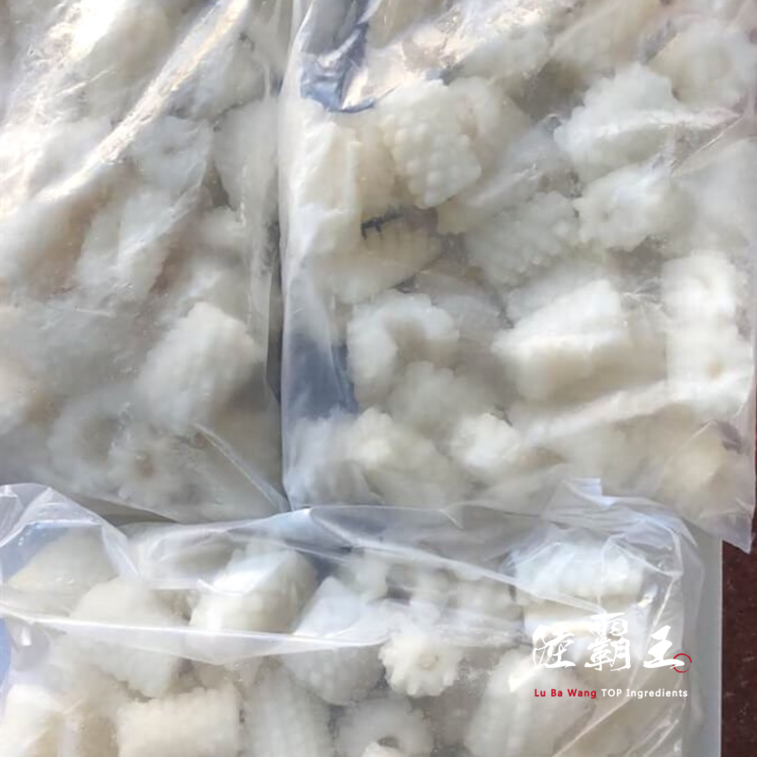 魷魚刻花 500G/包 去皮魷魚 涼拌 炒三鮮  【陸霸王】