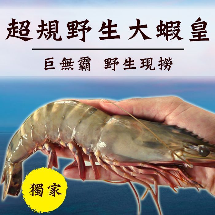 (第2件六折) 巨無霸大草蝦 超大蝦4隻入 烤肉 送禮 【陸霸王】