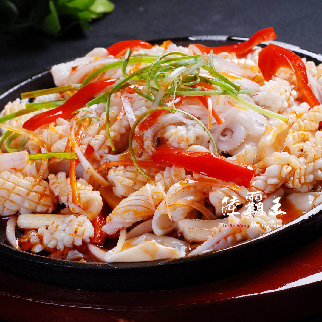 魷魚刻花 500G/包 去皮魷魚 涼拌 炒三鮮  【陸霸王】