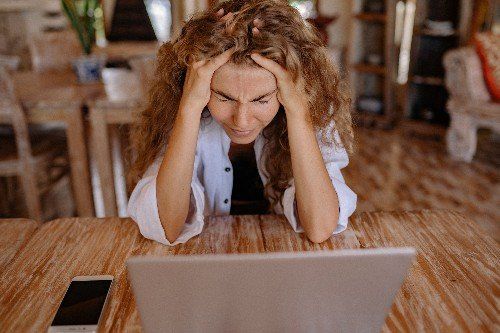 girl experiencing stress at work