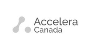 A black and white logo for accelera canada