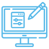 A computer monitor with a pencil on it.