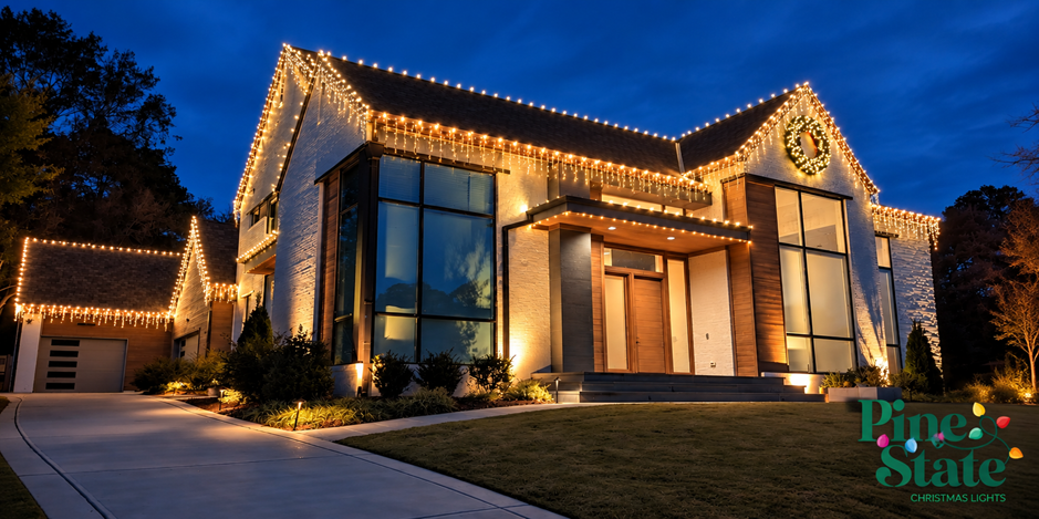 holiday lighting installation