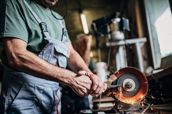Grinding A Metal Tool To Make It Sharp — Newark, DE — J & A Grinding Inc. Grinding A Metal Tool To Make It Sharp — Newark, DE — J & A Grinding Inc.