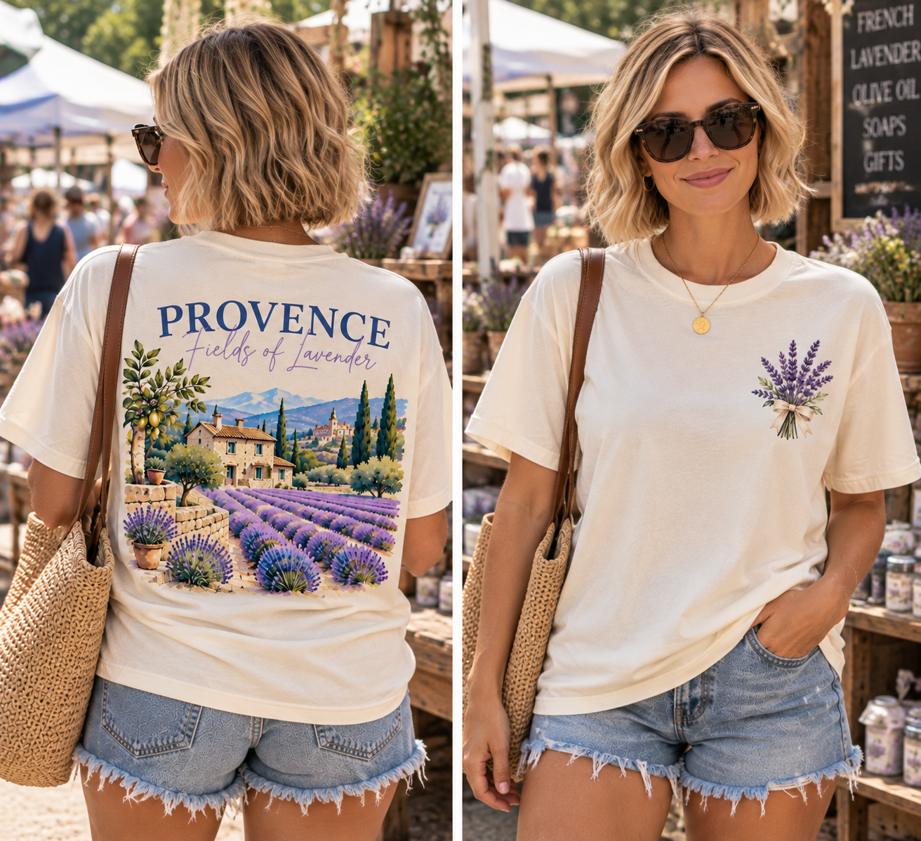 Provence Lavender Fields Graphic T-Shirt | French Countryside Travel Tee | France Inspired Shirt | European Summer Aesthetic | Gildan Unisex Tee