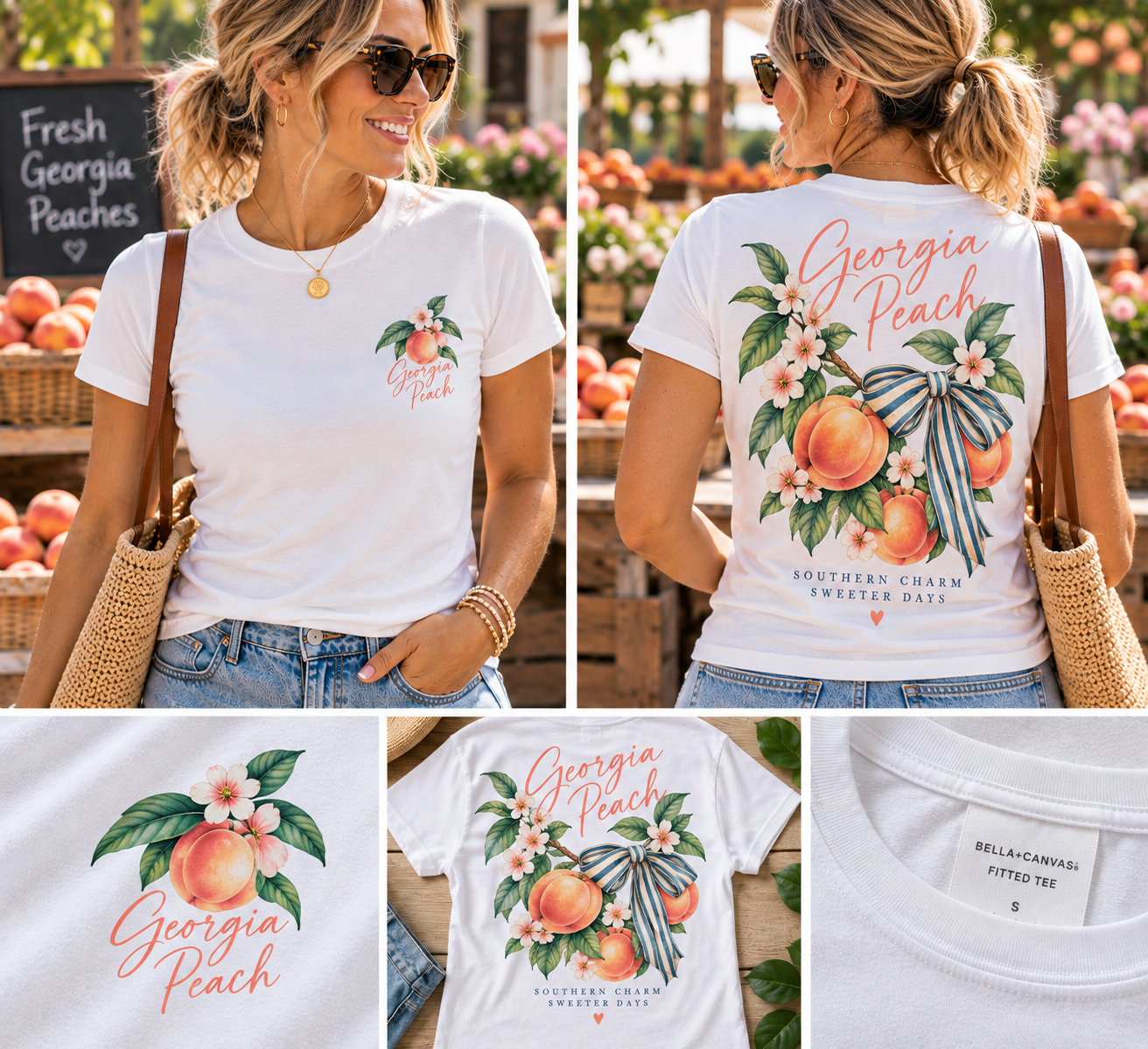 Georgia Peach Graphic T-Shirt | Southern Peach Inspired Tee | Georgia State Shirt | Sweet Southern Charm Boutique Apparel | Gildan Unisex Tee