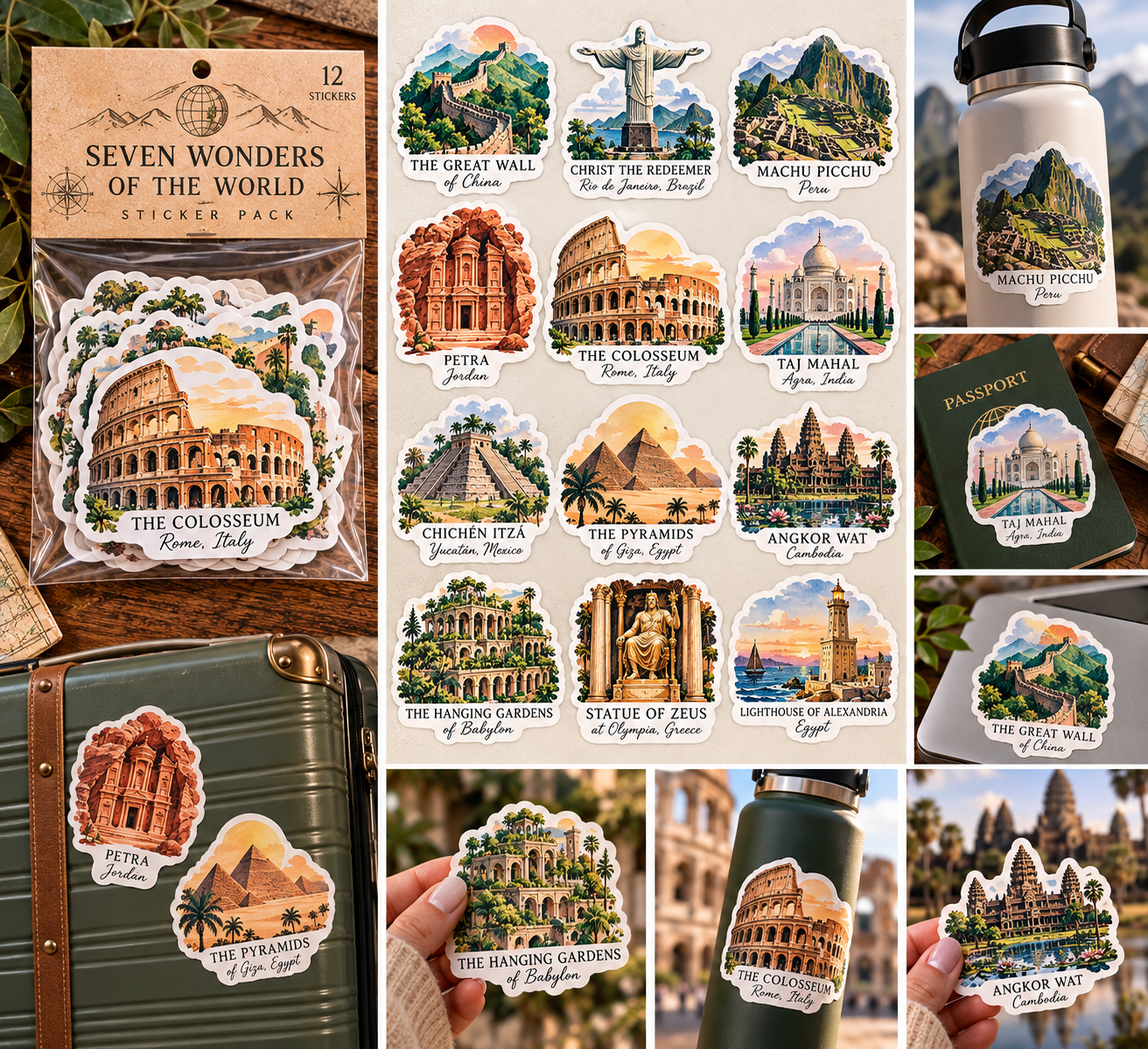 Travel Inspired Vinyl Stickers | Waterproof Adventure, Coastal, European, National Park & Southern Stickers | Laptop, Tumbler & Water Bottle Decals