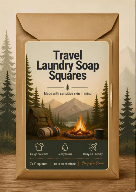 Travel Laundry Soap Sheets, Carry-On Friendly Laundry Detergent, Travel Laundry Detergent