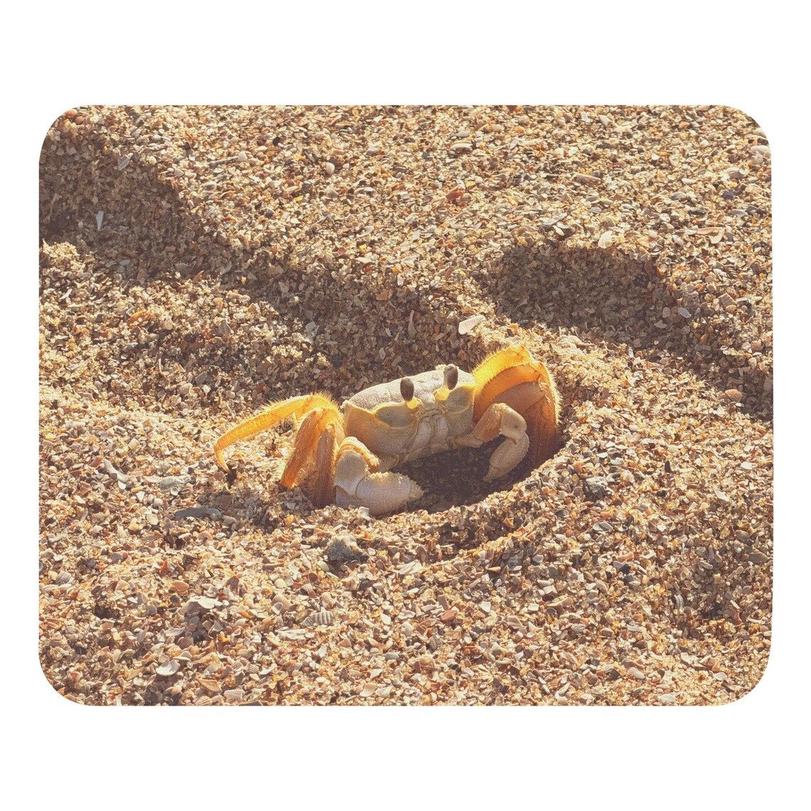 Beach Crab Mousepad, Coastal Desk Mat, Beach Lover Gift