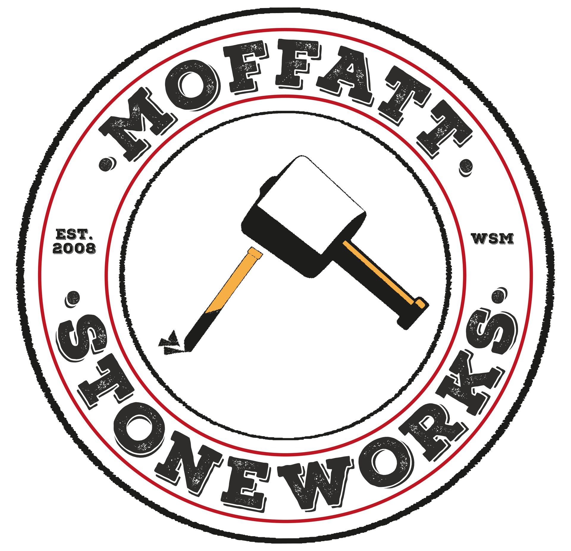 A logo for a company called moffatt stone works