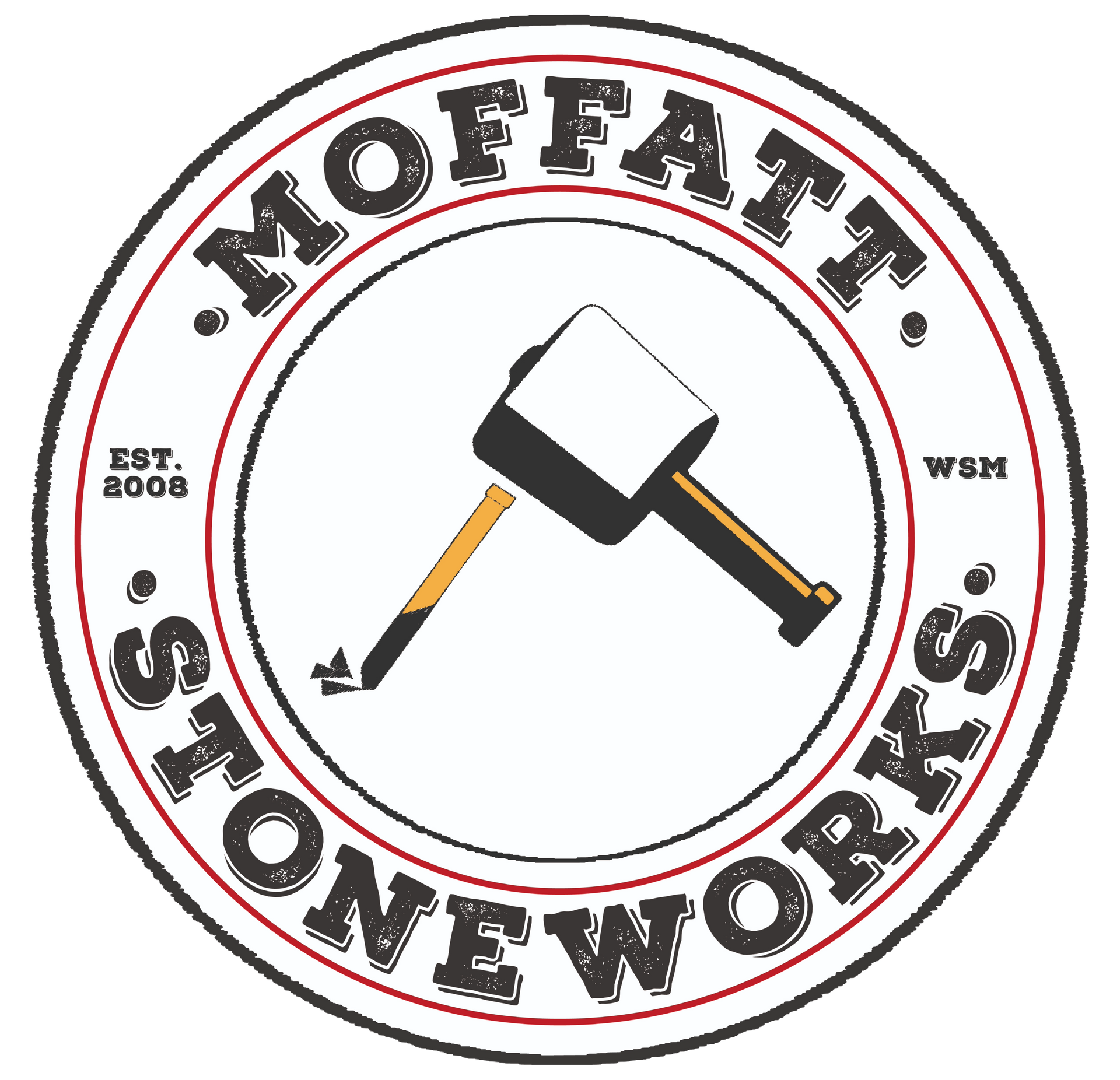 A logo for a company called moffatt stone works