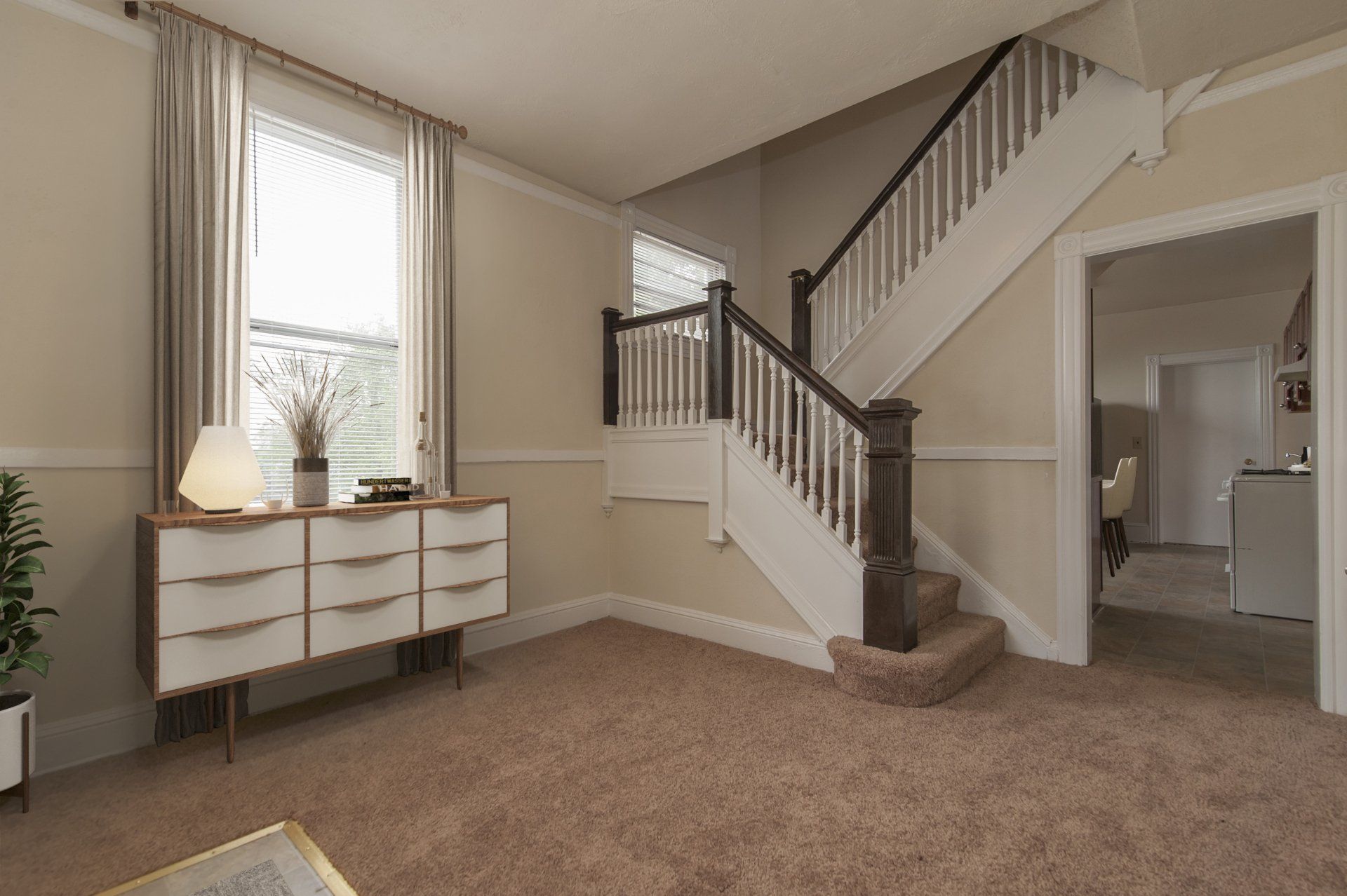 Entryway of Oaklee Village with staircase