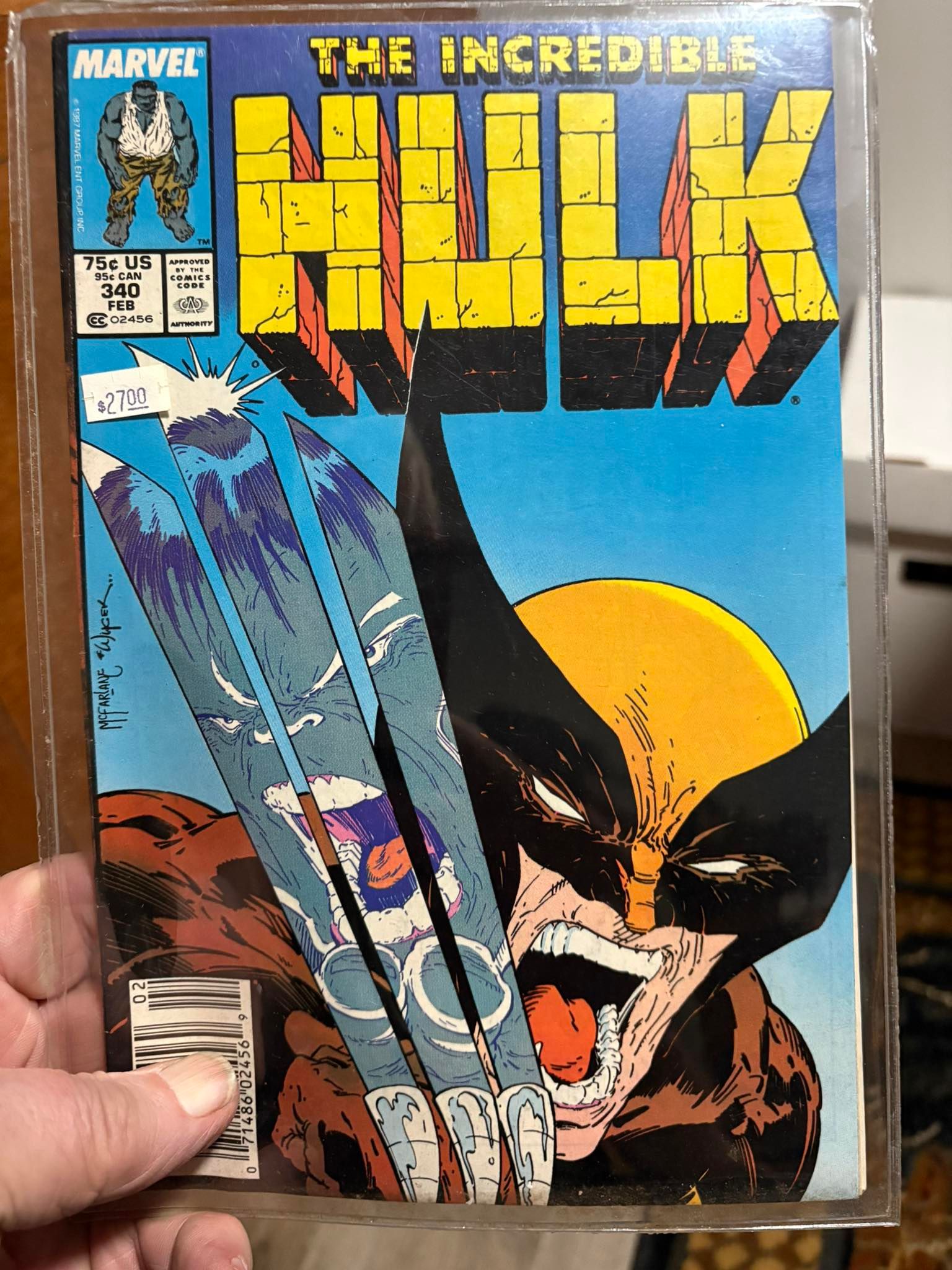 The Incredible Hulk #340 (Feb 1988) – Hulk vs. Wolverine – McFarlane Cover