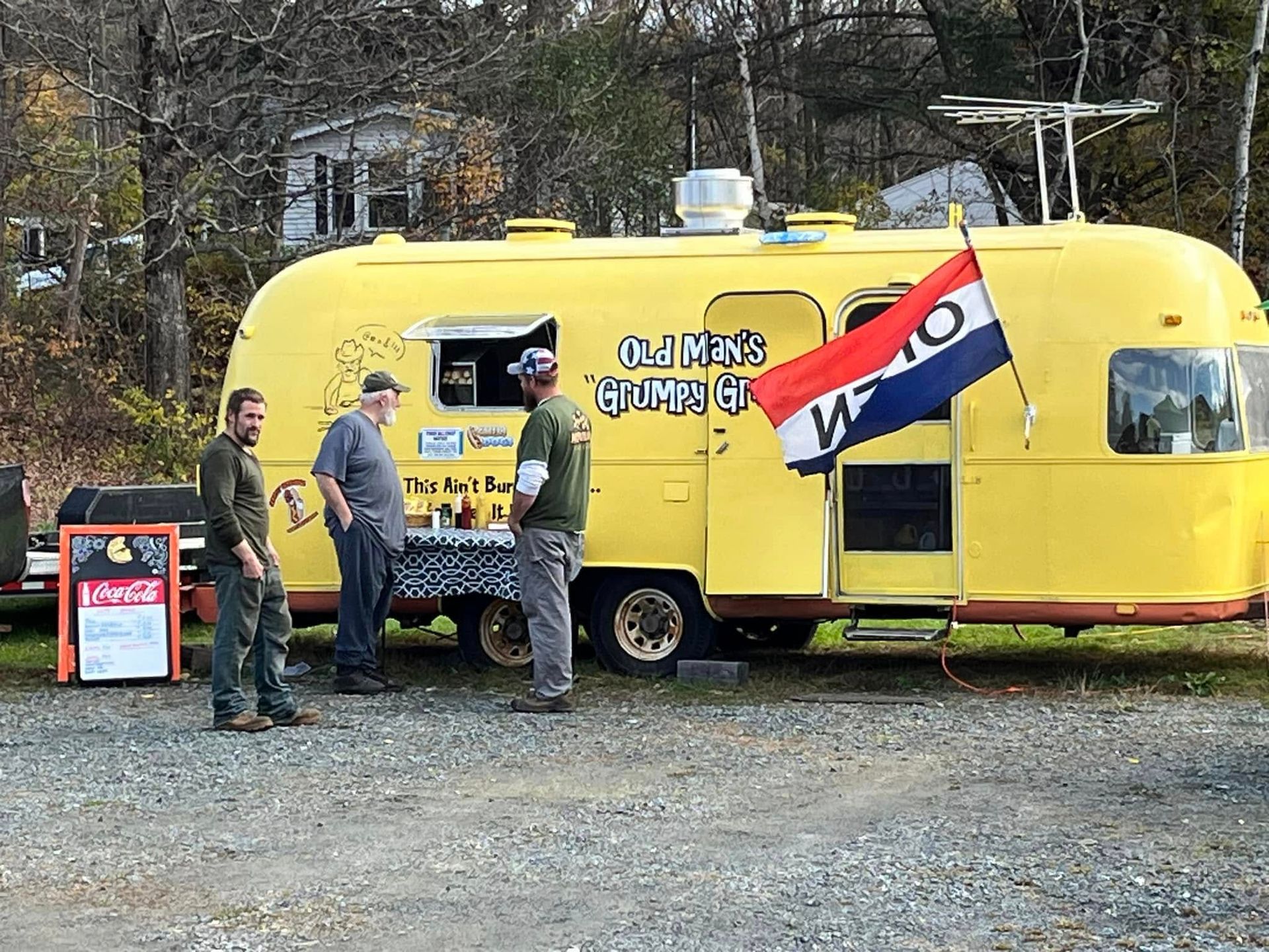 Yellow food truck with