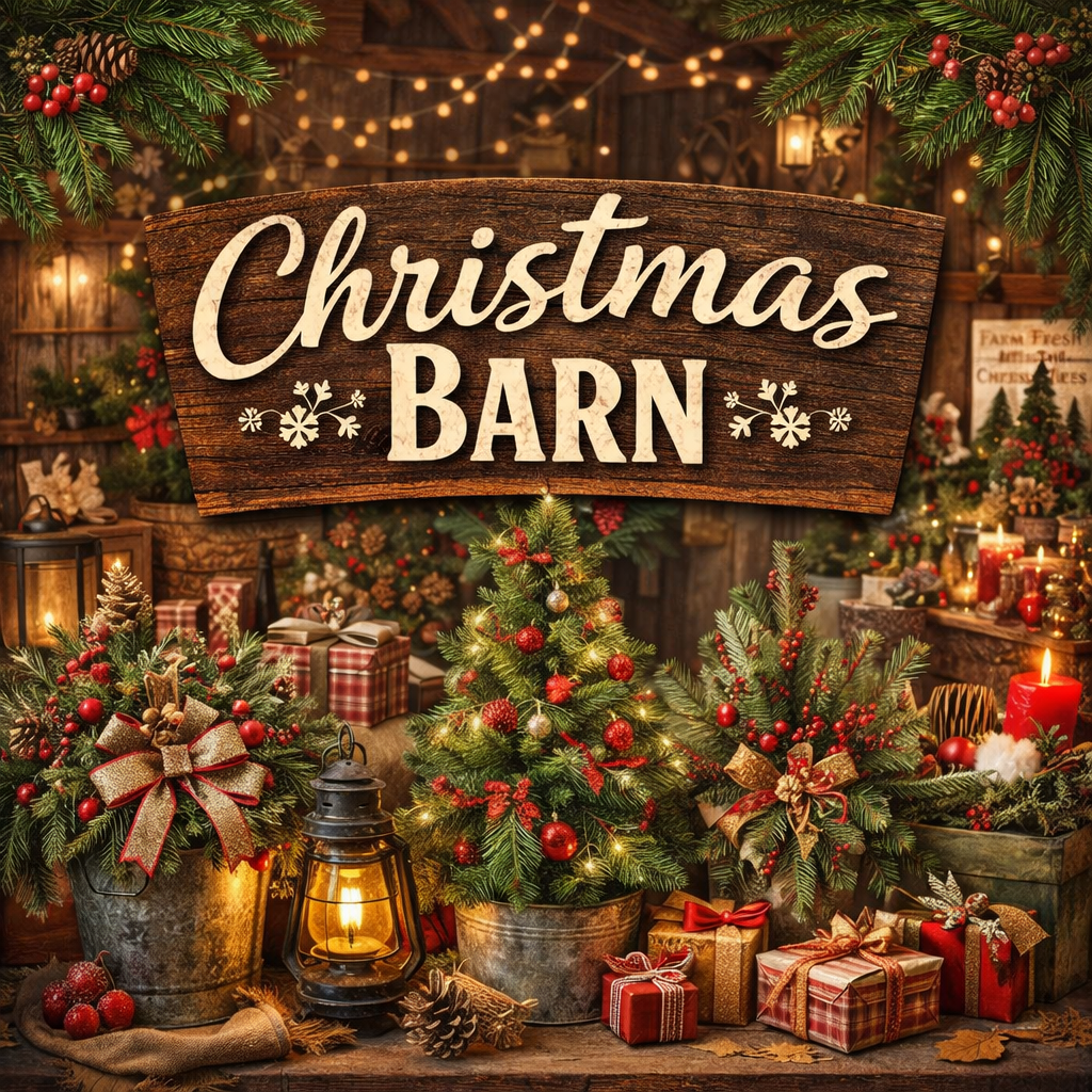 An advertisement for the grand opening of barn boutique