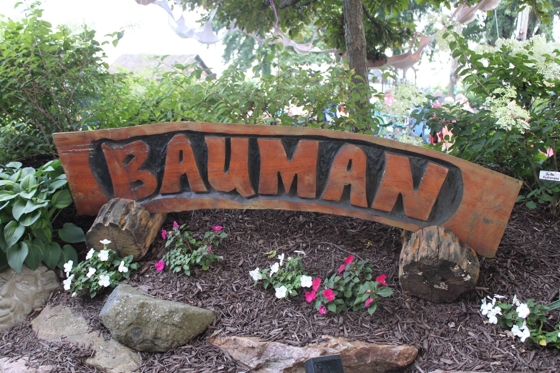 Wooden sign with 