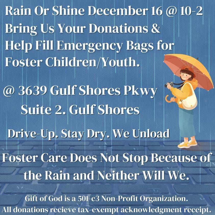 Drop off donations to Coastal Alabama Cooling for foster kids in Baldwin County