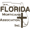 Florida Morticians Association, Inc. logo with a cross and casket outline