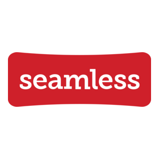 Seamless logo in white text on a rounded red rectangle.