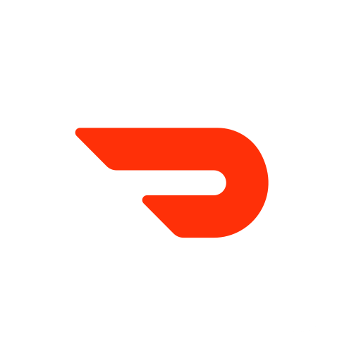 Red DoorDash logo: stylized letter D with angled top.