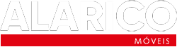 Um logotipo vermelho e branco para uma empresa chamada alarico moveis