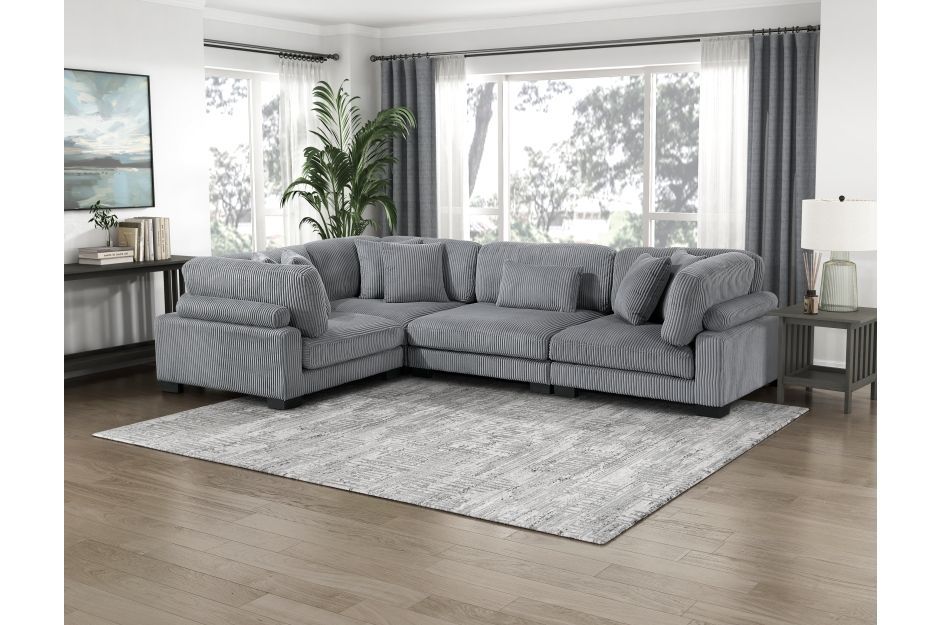 Modular Corduroy Sectional (5 Pieces)
