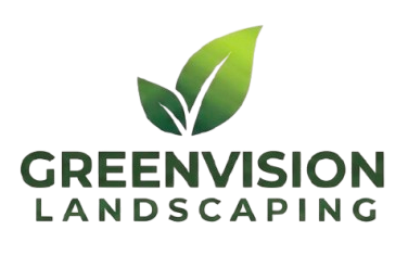 Green leaf logo with “GREENVISION LANDSCAPING” text in green and gray
