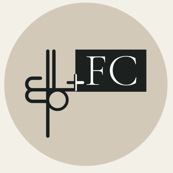 fryar construction Logo: Beige circle with stylized letters