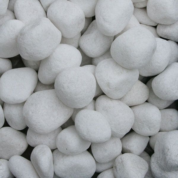 Snow White Natural Pebbles 20kg Bags — Tweed Landscape Supplies in Tweed Heads, NSW