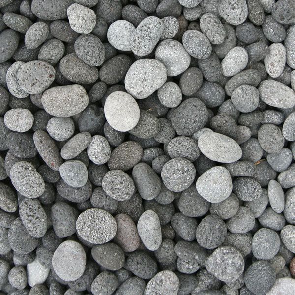 Charcoal Lava Natural Pebbles 15kg Bags — Tweed Landscape Supplies in Tweed Heads, NSW